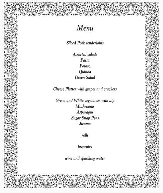 menu